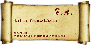 Halla Anasztázia névjegykártya